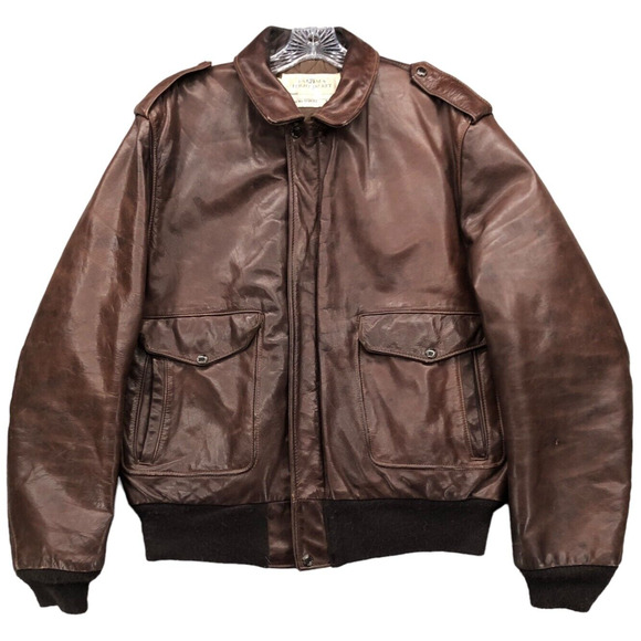 VTG Schott Jacket Mens 46L Leather Aviator Flight Jacket IS-674-MS Quilt Lined - Picture 1 of 16